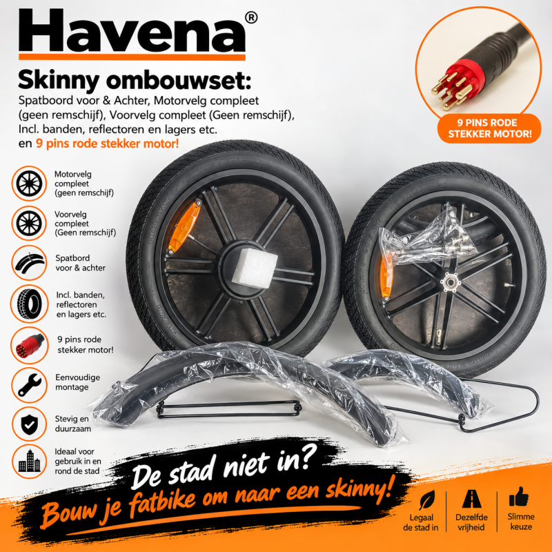 Havena Skinny ombouwset – 20 inch wielset met banden en spatborden