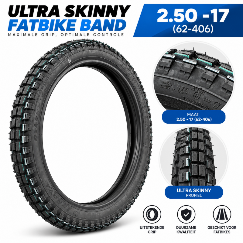 Havena Ultra Skinny buitenband 2.50-17 – Qmwheel V20 Cross en Skinny 20 inch