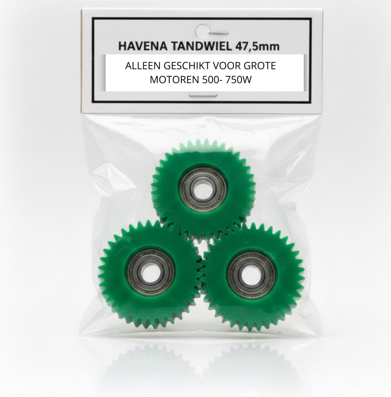 Nylon motortandwielen 36T 47,5 x 13,5 mm met 8 mm lager – set van 3
