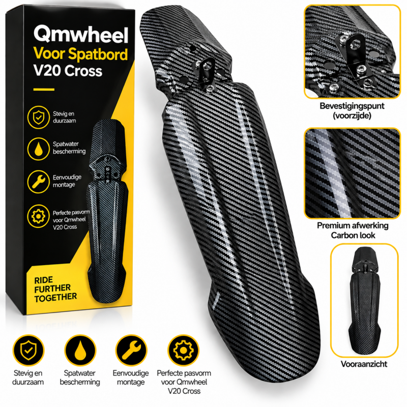 Qmwheel V20 Cross voorspatbord – carbon look
