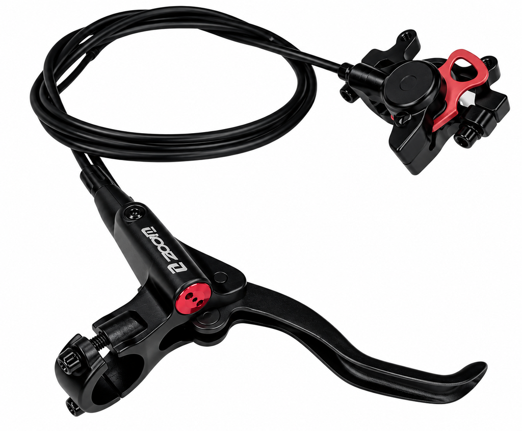 Zoom hydraulische rem compleet – links of rechts, gevuld, zwart/rood